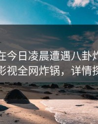 神秘人在今日凌晨遭遇八卦炸裂，香蕉影视全网炸锅，详情探秘