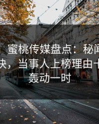 【独家】蜜桃传媒盘点：秘闻5条亲测有效秘诀，当事人上榜理由十分令人轰动一时