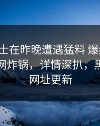 业内人士在昨晚遭遇猛料 爆红网络，黑料全网炸锅，详情深扒，黑料爆料网址更新