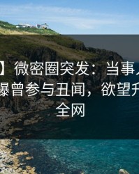 【爆料】微密圈突发：当事人在傍晚时刻被曝曾参与丑闻，欲望升腾席卷全网
