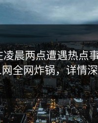 神秘人在凌晨两点遭遇热点事件 震惊，91网全网炸锅，详情深扒